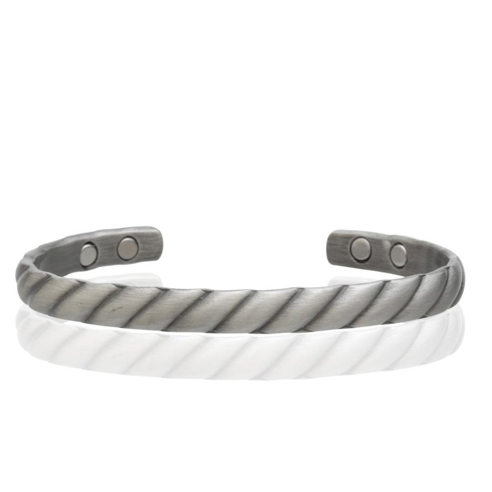 Antique Silver Magnetic Bracelet Cuff Bangle Arthritis Pain Therapy Bracelet